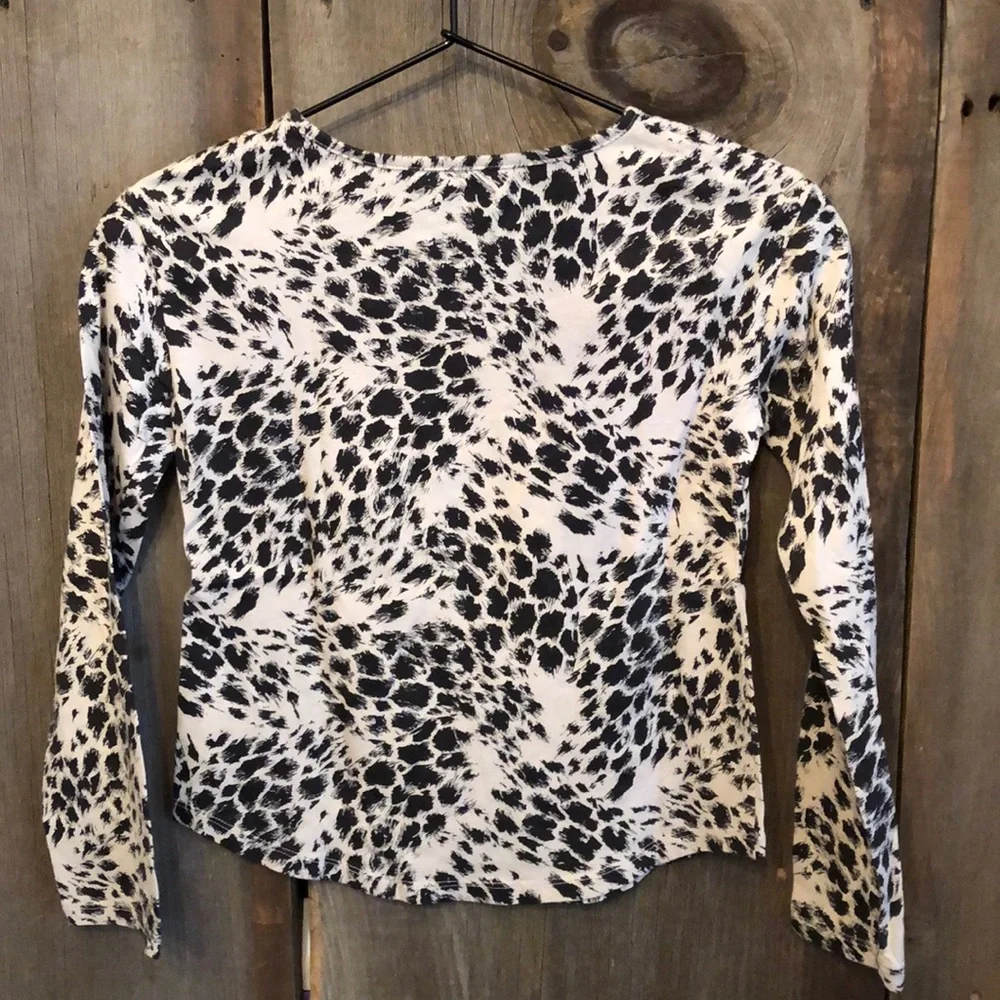 Gap Smocked Black Cream Top Sz 10 Large